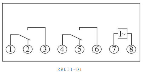 RWLII-D系列無輔源電流繼電器內部接線圖